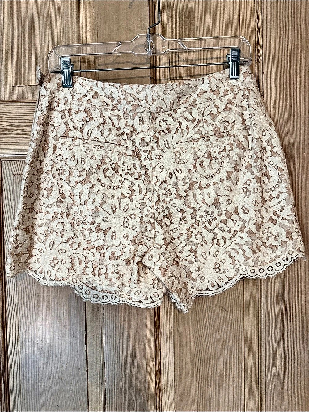 Floral Lace High Waist Shorts in Pink & White